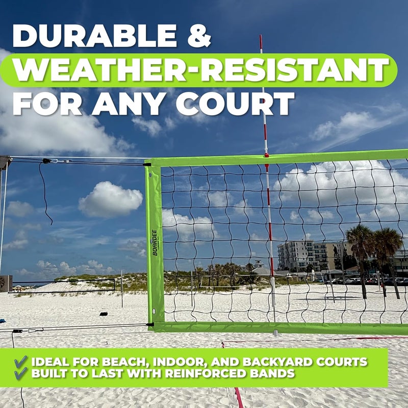 BOARDEE Professional Volleyball Net, Heavy-Duty Outdoor Replacement Net for Indoor Volleyball, Beach Volleyball or Backyard Courts, Durable and Weather-Resistant - Image 2
